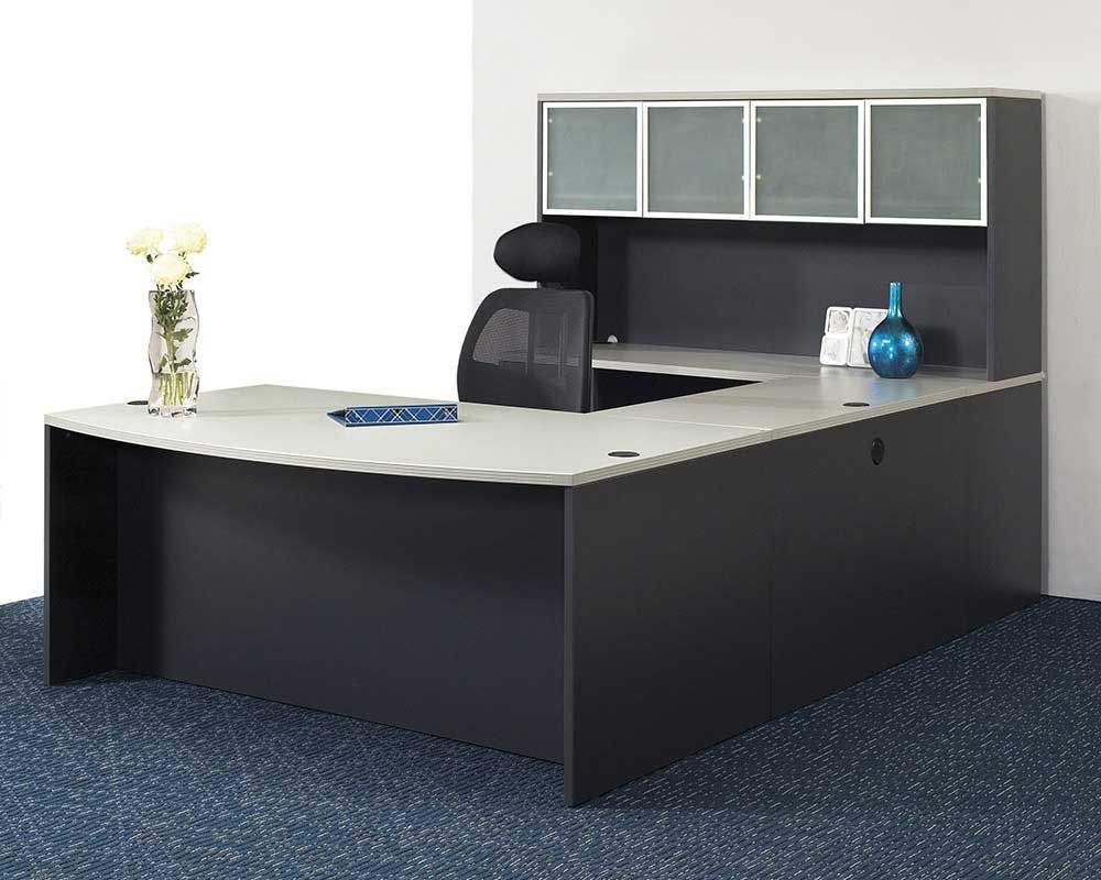 Executive Office Furniture Set Design Ideas with Modern Desk Set and  Beautiful Drawer also Comfortable Black Swivel Chair Smart Decor Inspiration