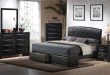 Modern bed furniture sets queen with black color ideas