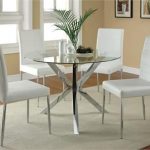 Modern chrome and glass dining table set #modern