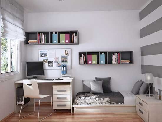 Here are some modern teenage bedroom
  ideas for small rooms :