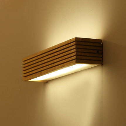 Modern Japanese Style Led Lamp Oak wooden Wall Lamp Lights Sconce for  Bedroom Home Wall Sconce solid wood wall light 45cm