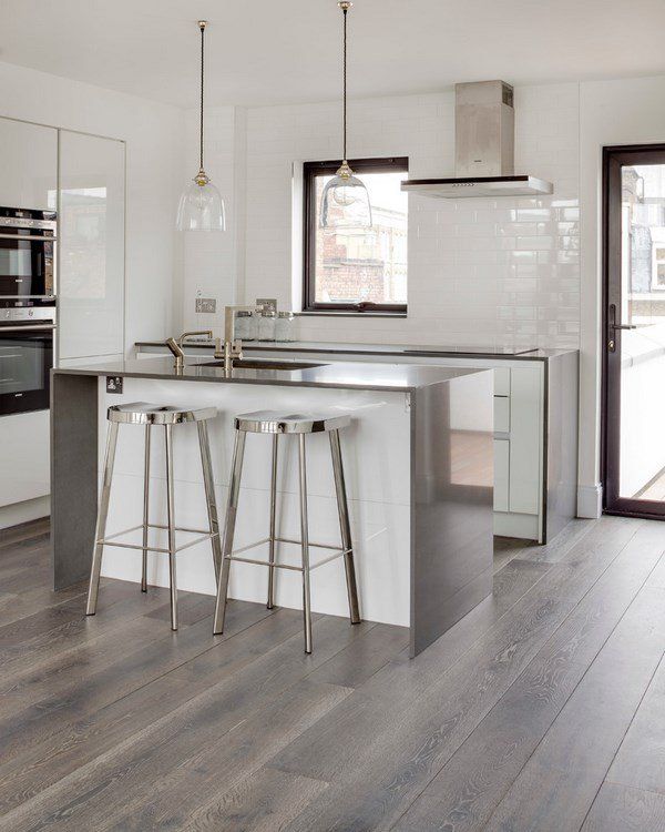 grey hardwood floors ideas modern white kitchen design stainless