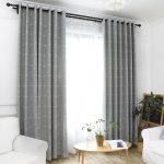 Linen Plaid Curtains for Living Room Yarn Dyed Modern Window