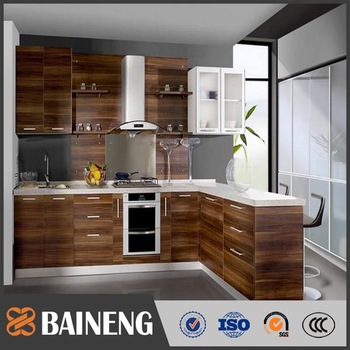 Various Wood Grain Laminate Kitchen Cabinet For Modern Simple
