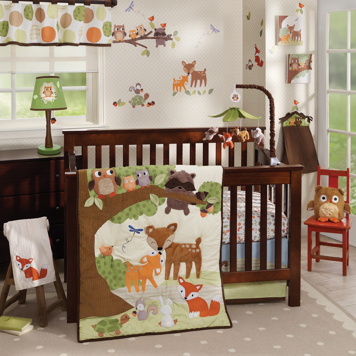 Lambs & Ivy Woodland Tales 4-Pc. Crib Bedding Set