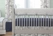 Wildflower Garden Crib Bedding · Navy and Gray Woodland Crib Bedding