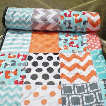 Modern baby quilt,baby quilt,baby boy bedding,baby girl quilt,ru