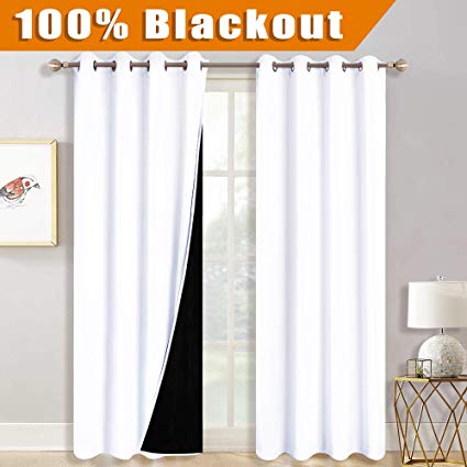 Amazon.com: RYB HOME Completely Blackout Lined Curtains with 2 Black