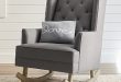 Modern Tufted Wingback Convertible Rocker & Ottoman