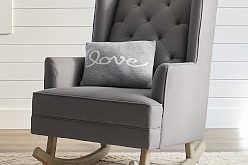 Modern Tufted Wingback Convertible Rocker & Ottoman