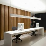 16 Incredible Office Interior Design Ideas For Your Inspirations :  Contemporary Office Receptionist Desk With White Desk And Apple Mac  Computers Along With