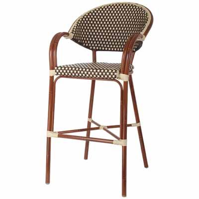 Aluminum Bamboo Outdoor Bar Stool with Woven Seat & Back in 2018
