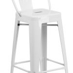 Flash Furniture 30'' High White Metal Indoor-Outdoor Barstool with Back