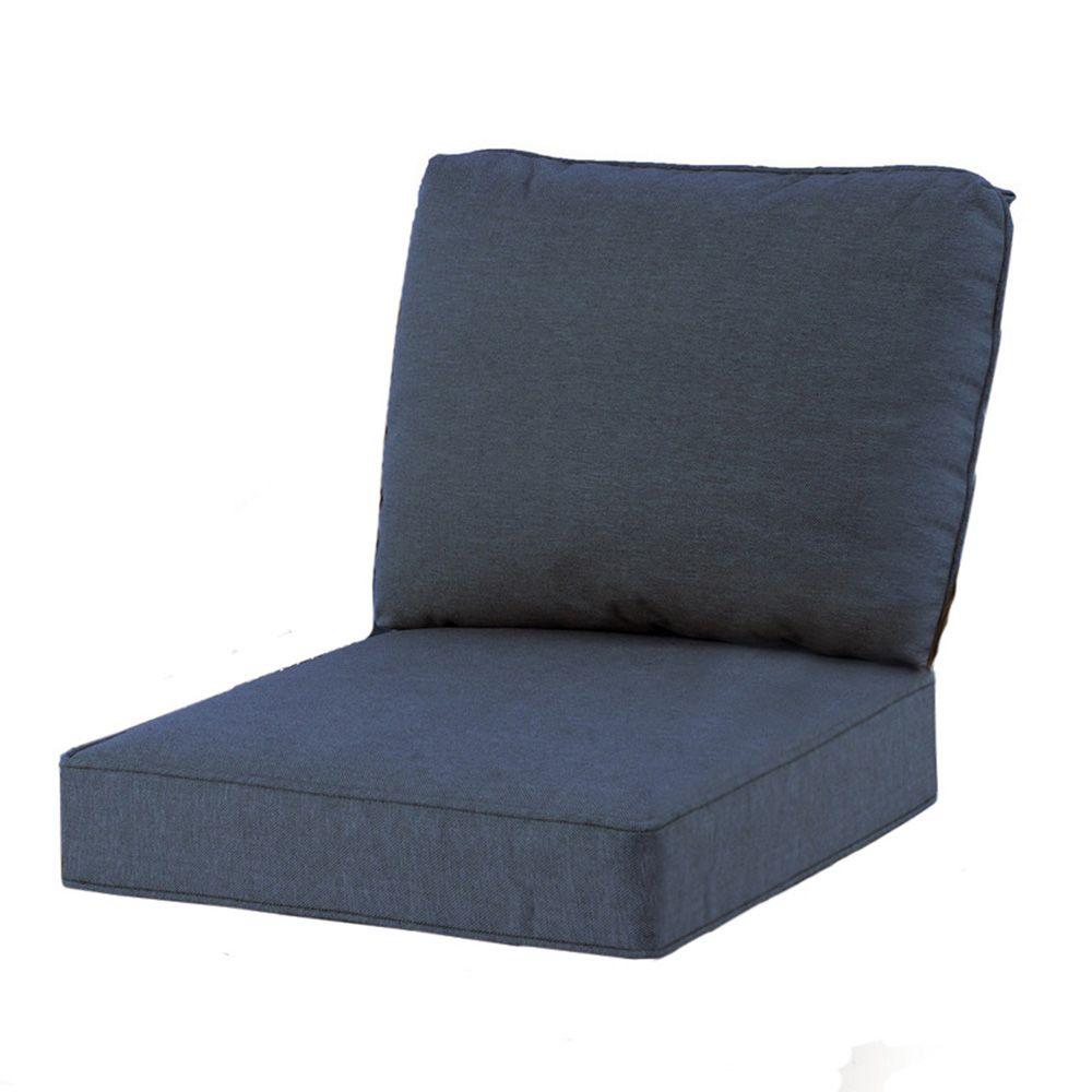 Spring Haven 23.25 x 27 Outdoor Chair Cushion in Standard Blue