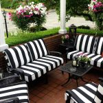 Black and White Striped Deep Seating Cushions