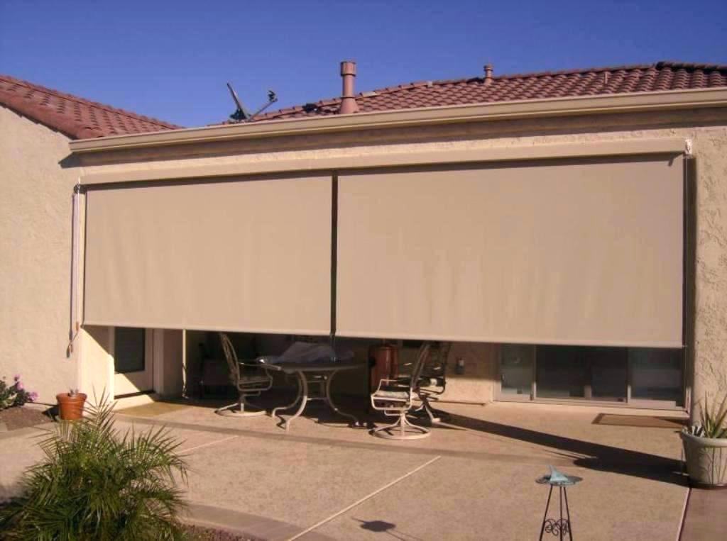 Outdoor Patio Roller Shades Unlikely Outside Home Decorating Ideas 1