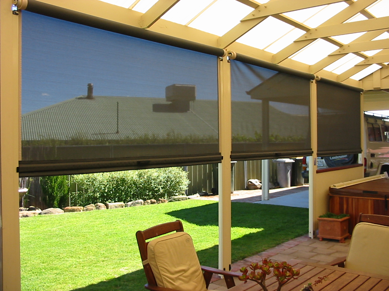 Sun Shades Outdoor Porch Blinds using coolaroo exterior roller shade  viewing gallery