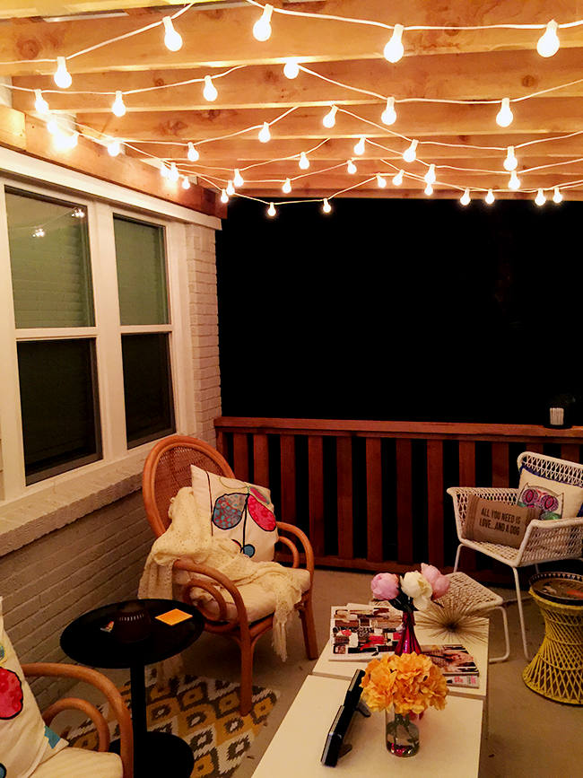 Patio String Light Decor, Ideas and Inspiration for when you are on a  budget!