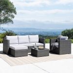 Shop Corvus Trey Outdoor 6-piece Wicker Sofa Set with Glass Top - On