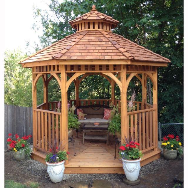 Outdoor Wooden Gazebo - Steval Decorations