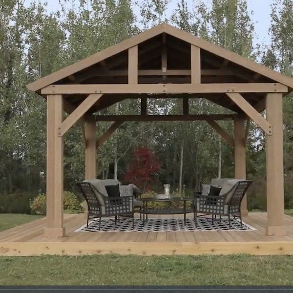 Create an extended space in house with
  outdoor wooden gazebo