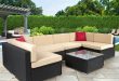 Costway 4 Pc Rattan Patio Furniture Set Garden Lawn Sofa Cushioned Seat Mix  Gray Wicker - Traveller Location