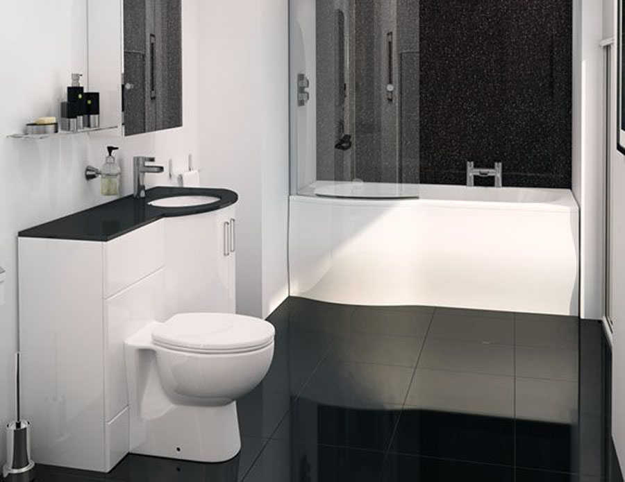 The Sparkle P Shape Vanity Bathroom Suite from VIP Bathrooms - now only  986.99 GBP!