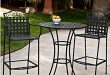 3 Piece Outdoor Bistro Set Bar Height -Black. This Traditional Patio  Furniture is Stylish and Comfortable. Bistro Sets Compliment Your Patio,