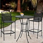 3 Piece Outdoor Bistro Set Bar Height -Black. This Traditional Patio  Furniture is Stylish and Comfortable. Bistro Sets Compliment Your Patio,