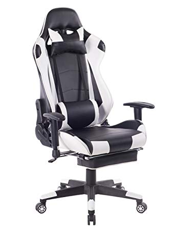 HEALGEN Big and Tall Gaming Chair With Footrest PC Computer Video Game Chair  Racing Gamer Pu