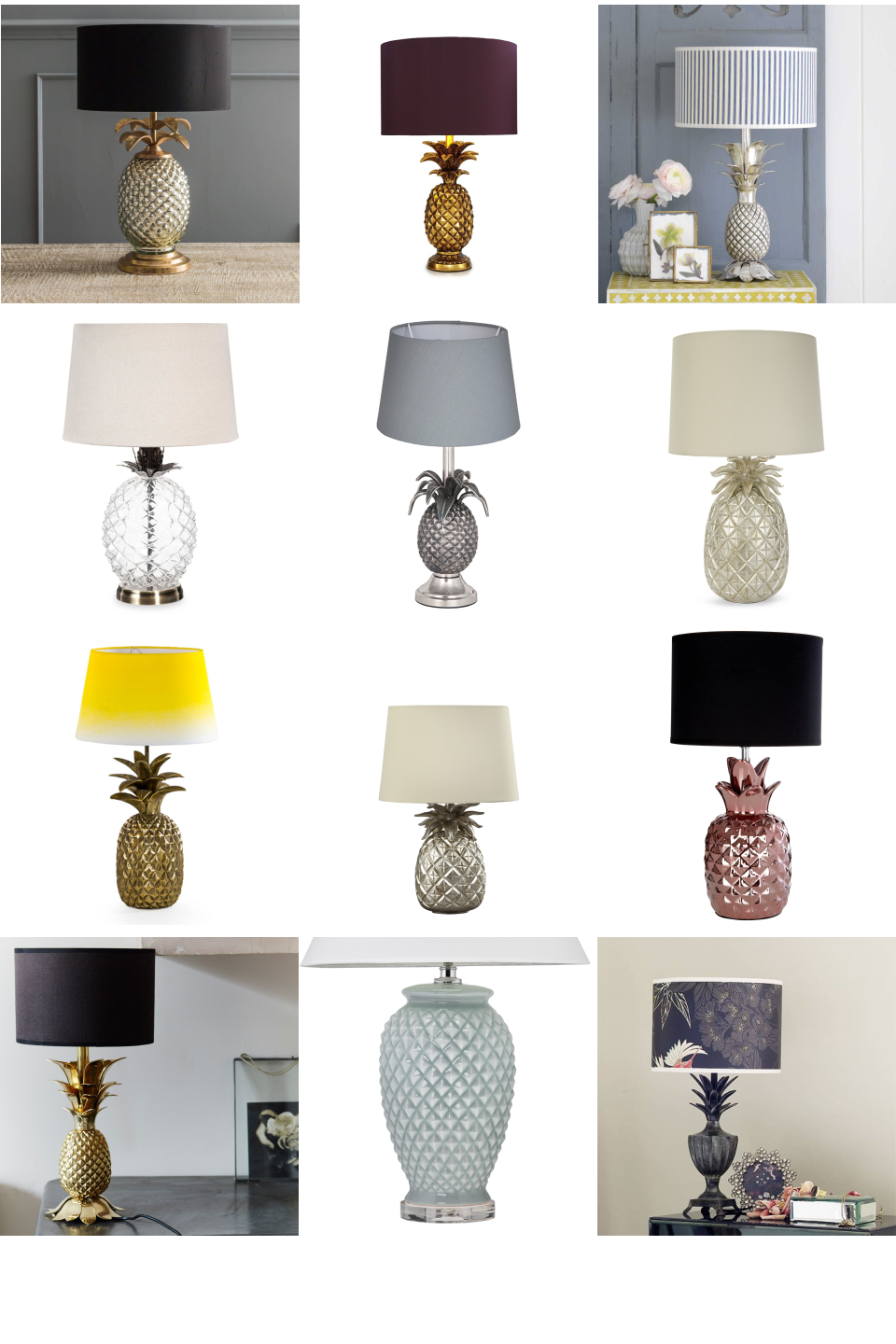 Pineapple Lamps Inspiration Board. Light up your home in style with these  beautiful pineapple table lamps. This selected range includes popular gold,