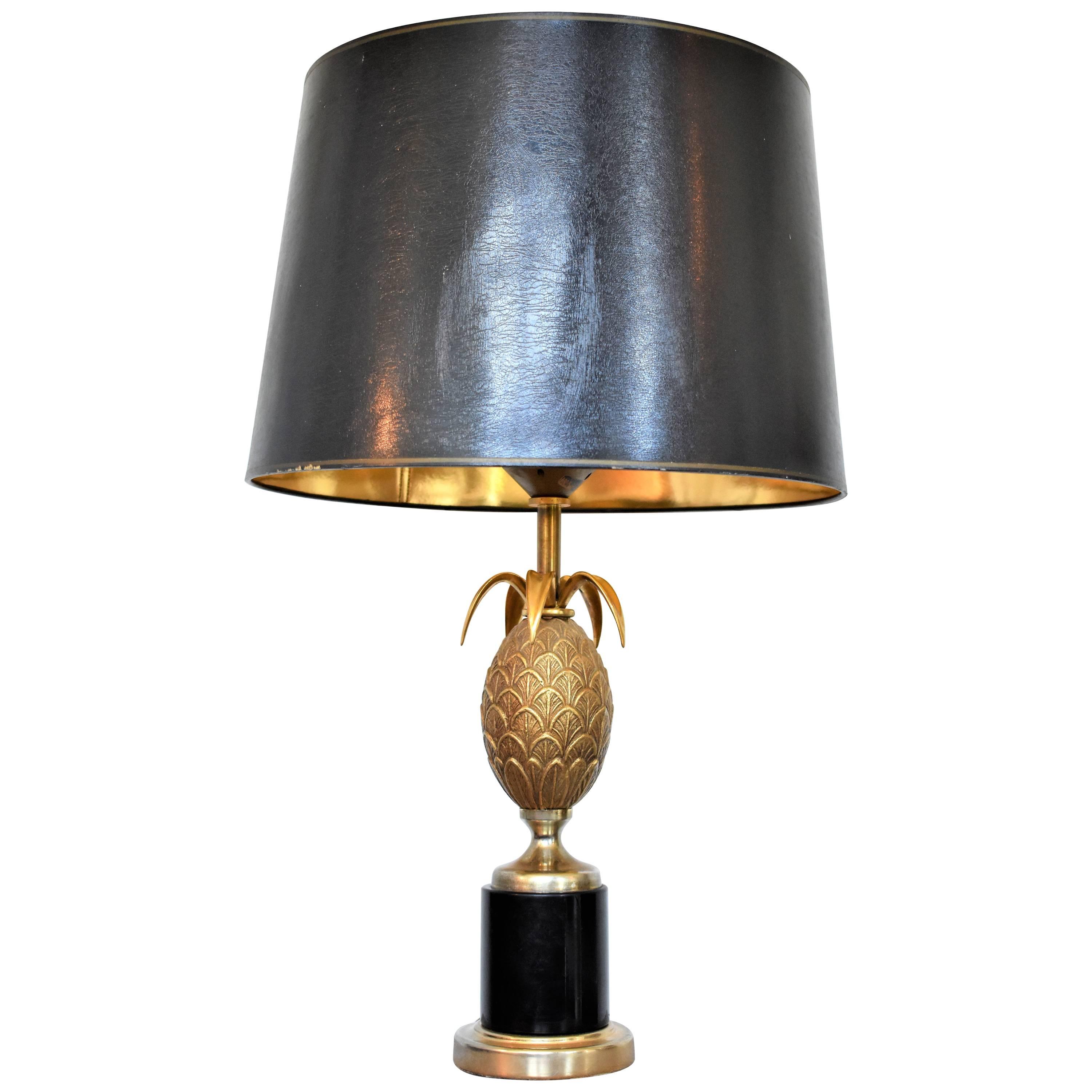 Vintage Pineapple Table Lamp in the Style of Maison Charles, Hollywood  Regency For Sale