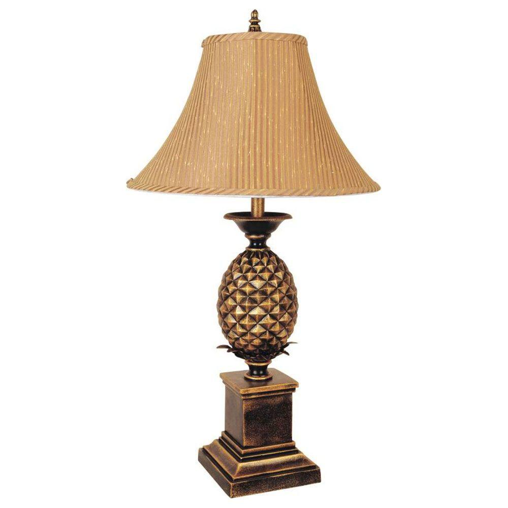 Pineapple Antique Gold Table Lamp