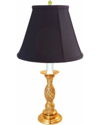 Providence Polished Brass Pineapple Table Lamp with Black Shade