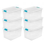 Sterilite 64 Quart Clear Plastic Storage Boxes Bins Totes w/ Latches (6  Pack) - Traveller Location
