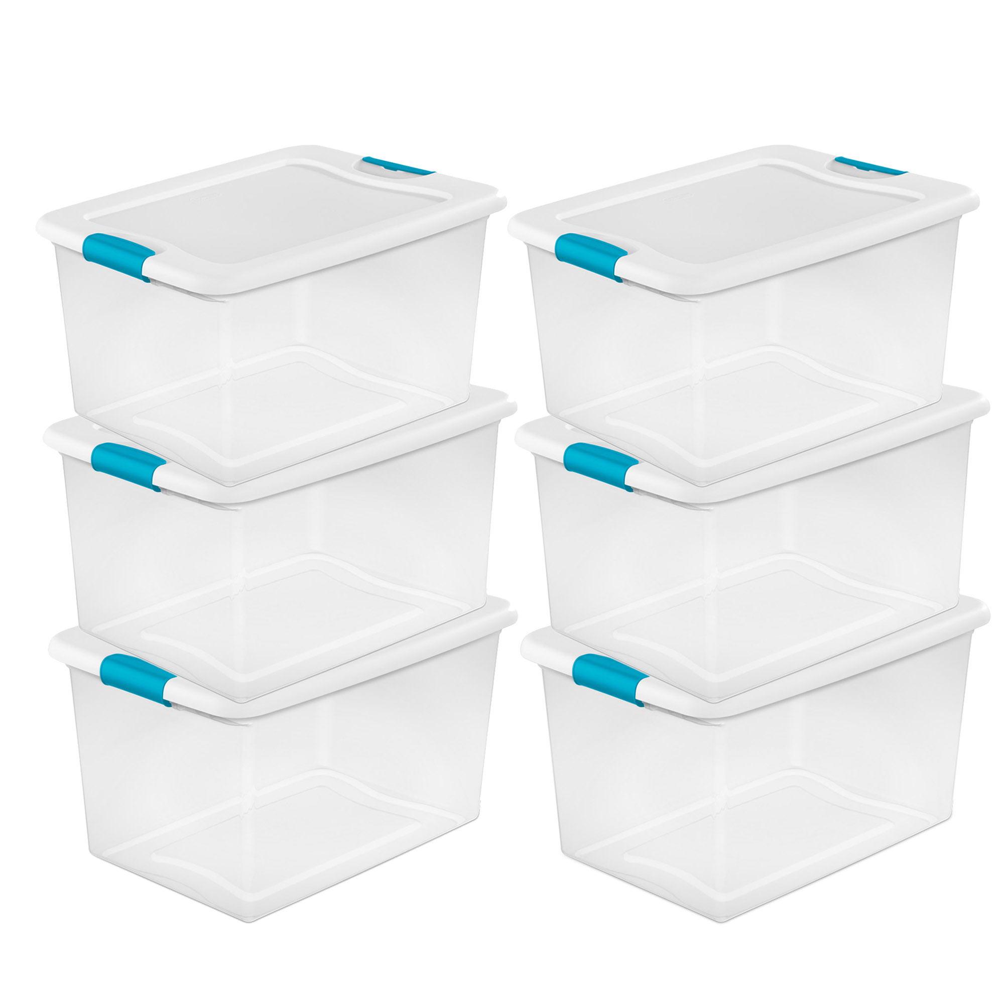 Sterilite 64 Quart Clear Plastic Storage Boxes Bins Totes w/ Latches (6  Pack) - Traveller Location