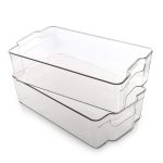 Traveller Location: BINO Stackable Rectangular Plastic Storage Organizer Bin,  X-Large - 2 Pack - Clear and Transparent Nesting Container for Home and  Kitchen: Home