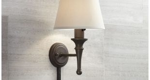 Braidy Bronze Plug-in Wall Sconce with Cord Cover