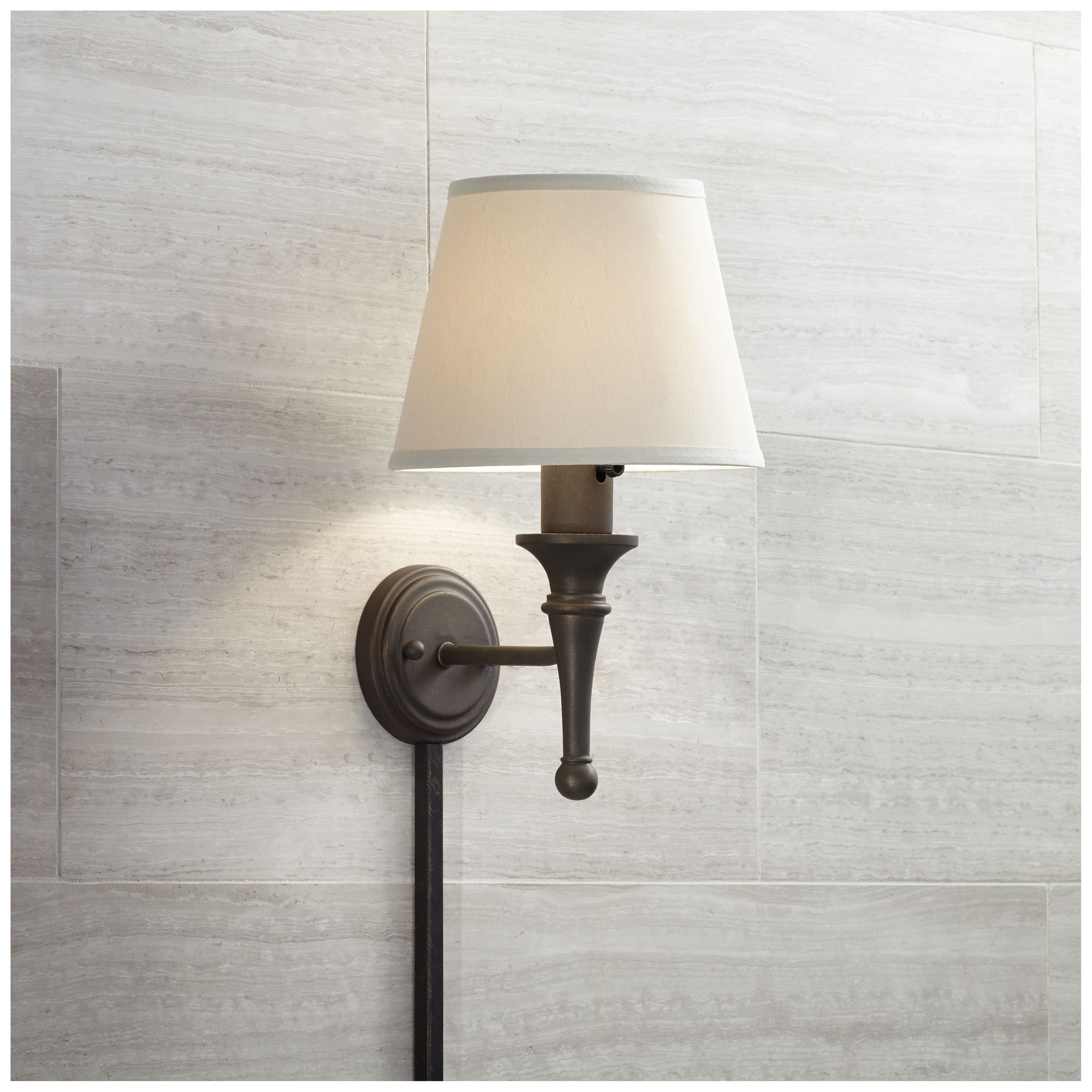 Braidy Bronze Plug-in Wall Sconce with Cord Cover