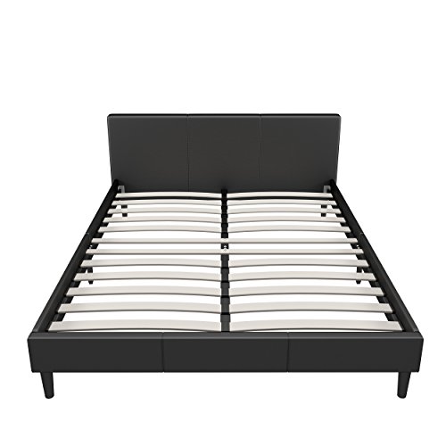 Manhattan Queen Bed Frame | Modern Style Low Profile Headboard + Platform  Bedframe | Upholstered Bedroom