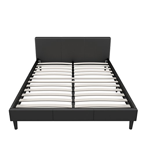 Manhattan Queen Bed Frame | Modern Style Low Profile Headboard + Platform  Bedframe | Upholstered Bedroom