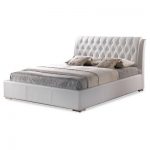 Bianca Modern Bed With Tufted Headboard White (Queen) - Baxton Studio :  Target