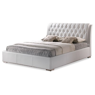 Bianca Modern Bed With Tufted Headboard White (Queen) - Baxton Studio :  Target