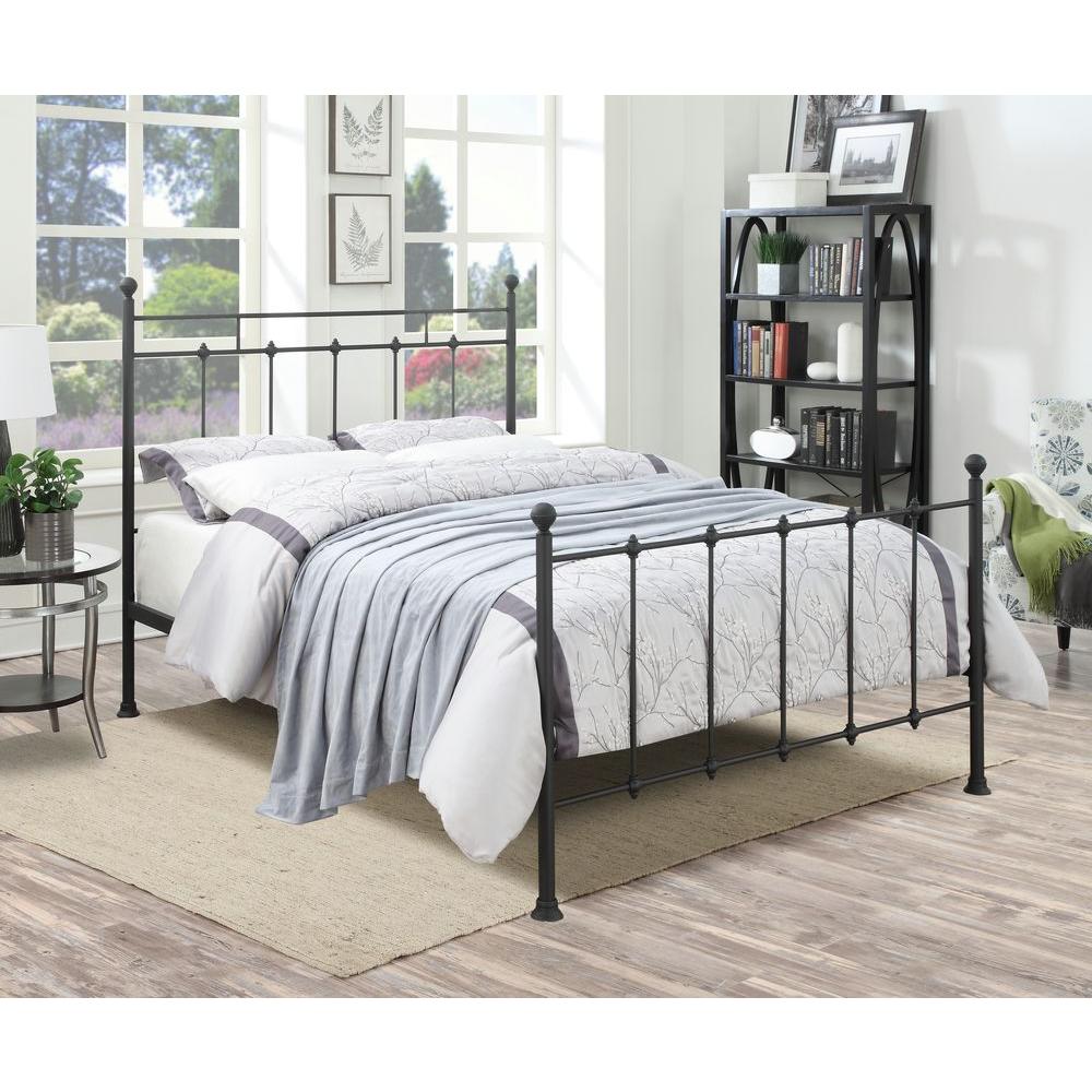 All-in-1 Black Queen Bed Frame