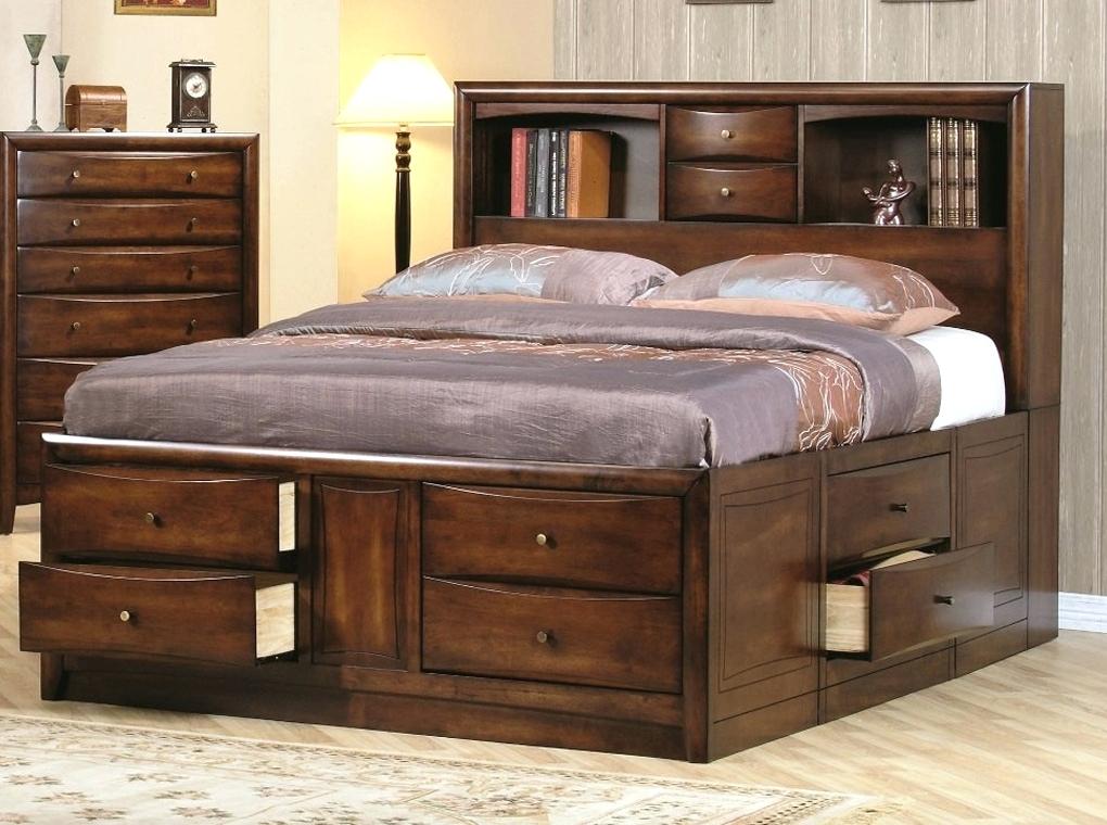 Image Of Queen Platform Bed With Storage Design Tall Frame