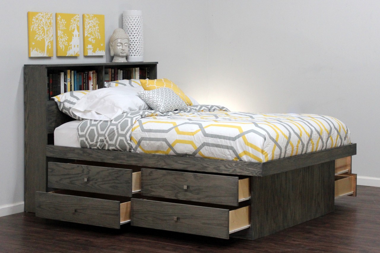 DIY Queen Platform Bed with Drawers