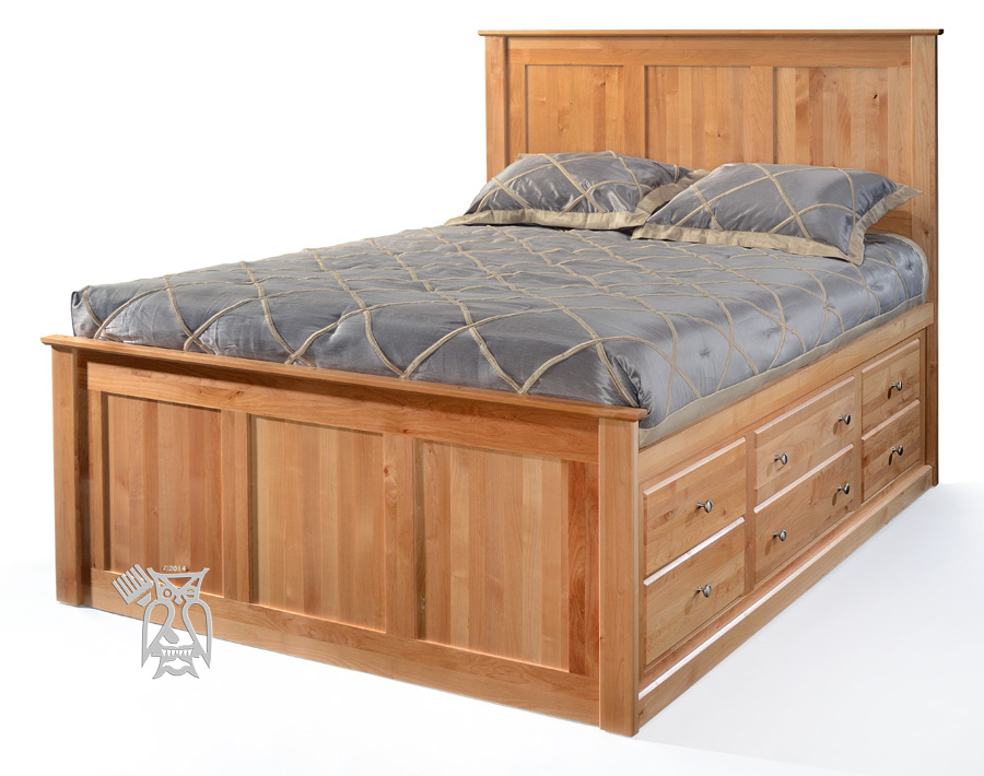 Solid Alder Wood Shaker 9 Drawer Storage Bed - Choose Color & Choose Twin,