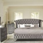 4 Pc Deanna Grey Velvet Queen Size Platform Bedroom Set 205101q Full