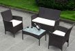 Image Unavailable. Image not available for. Color: Costway 4 PC Patio  Rattan Wicker Chair Sofa Table Set