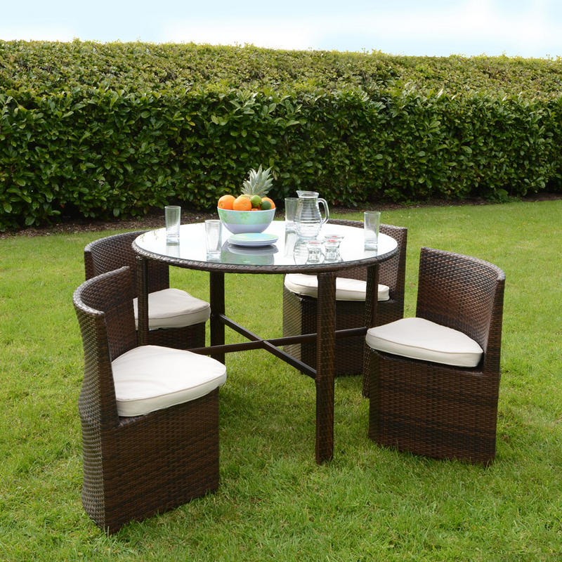 Napoli Rattan Wicker Dining Garden Furniture Set With